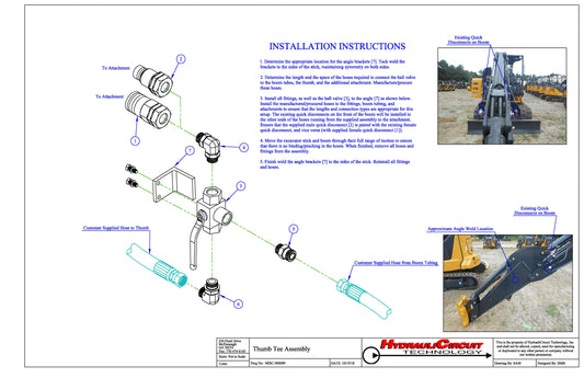 Universal 3 Way Thumb Tee 3/4"  MISC-000089 (less than 20 ton)